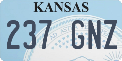 KS license plate 237GNZ