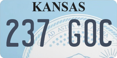 KS license plate 237GOC