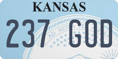 KS license plate 237GOD