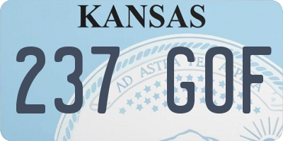 KS license plate 237GOF