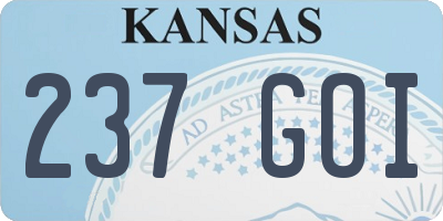 KS license plate 237GOI