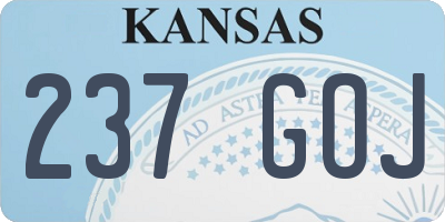 KS license plate 237GOJ