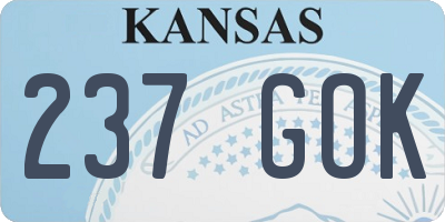 KS license plate 237GOK