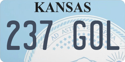 KS license plate 237GOL