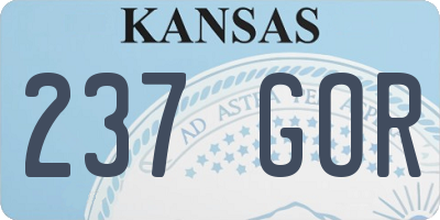 KS license plate 237GOR