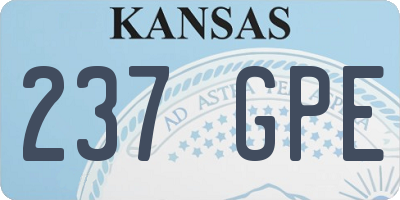 KS license plate 237GPE