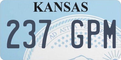 KS license plate 237GPM