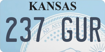 KS license plate 237GUR