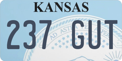 KS license plate 237GUT