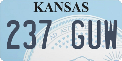 KS license plate 237GUW