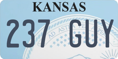 KS license plate 237GUY