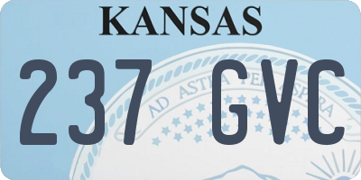 KS license plate 237GVC