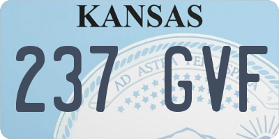 KS license plate 237GVF