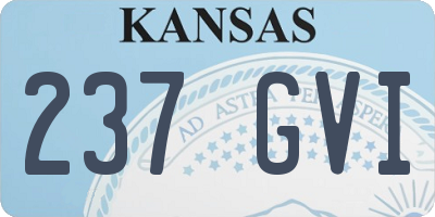 KS license plate 237GVI