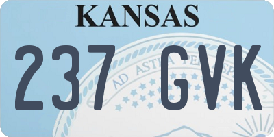 KS license plate 237GVK