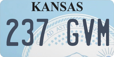 KS license plate 237GVM
