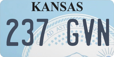 KS license plate 237GVN