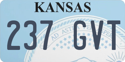 KS license plate 237GVT