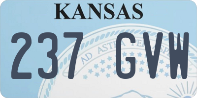 KS license plate 237GVW