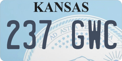 KS license plate 237GWC
