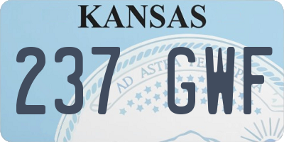KS license plate 237GWF