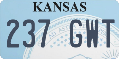 KS license plate 237GWT