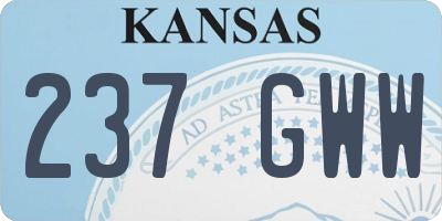KS license plate 237GWW