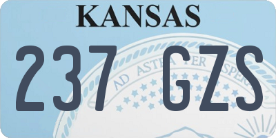 KS license plate 237GZS