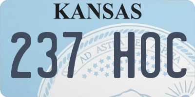 KS license plate 237HOC