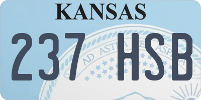 KS license plate 237HSB