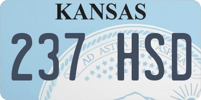 KS license plate 237HSD