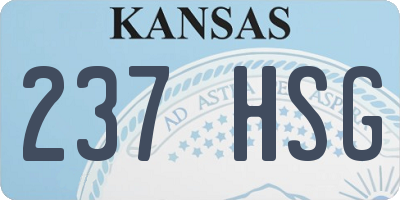 KS license plate 237HSG
