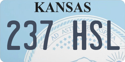 KS license plate 237HSL