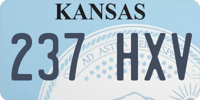 KS license plate 237HXV