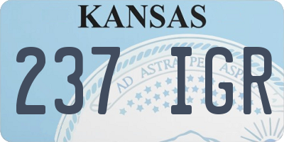 KS license plate 237IGR