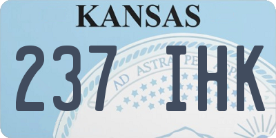 KS license plate 237IHK