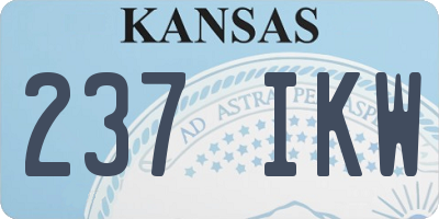 KS license plate 237IKW