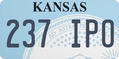 KS license plate 237IPO