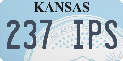KS license plate 237IPS