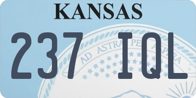 KS license plate 237IQL