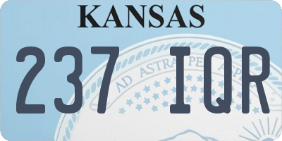 KS license plate 237IQR