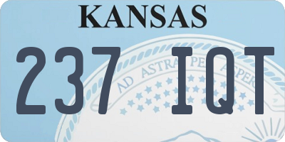 KS license plate 237IQT