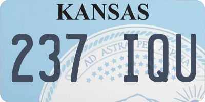 KS license plate 237IQU