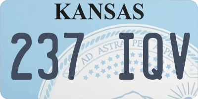 KS license plate 237IQV