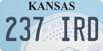 KS license plate 237IRD