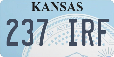 KS license plate 237IRF