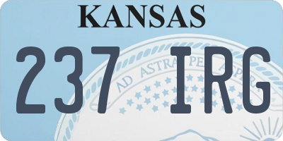 KS license plate 237IRG