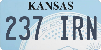 KS license plate 237IRN