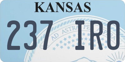 KS license plate 237IRO