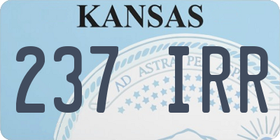 KS license plate 237IRR